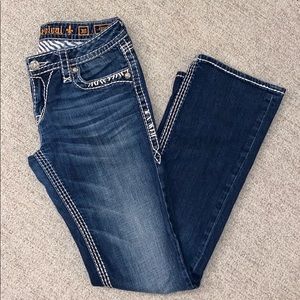 Rock revival Jenna Boot cut dark distressed Jean